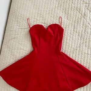 YOINS Red Sweetheart Mini Dress with Spaghetti Straps